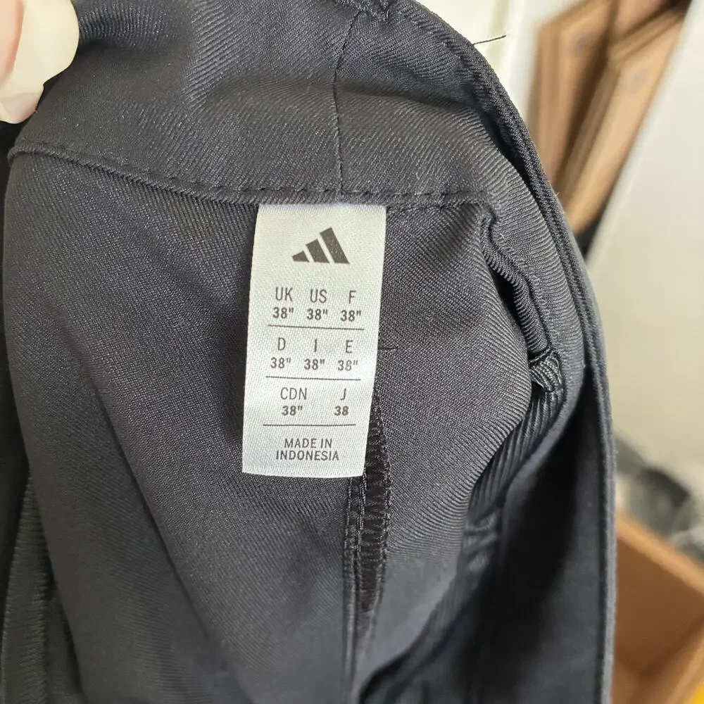 Adidas Black Golf Shorts Athletic Lightweight 100% Polyester NWT Mens 38